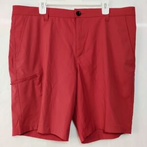 Hawke‎ & Co Red Performance Shorts Mens 38 Stretch Zip Pocket Golf Cargo NICE H